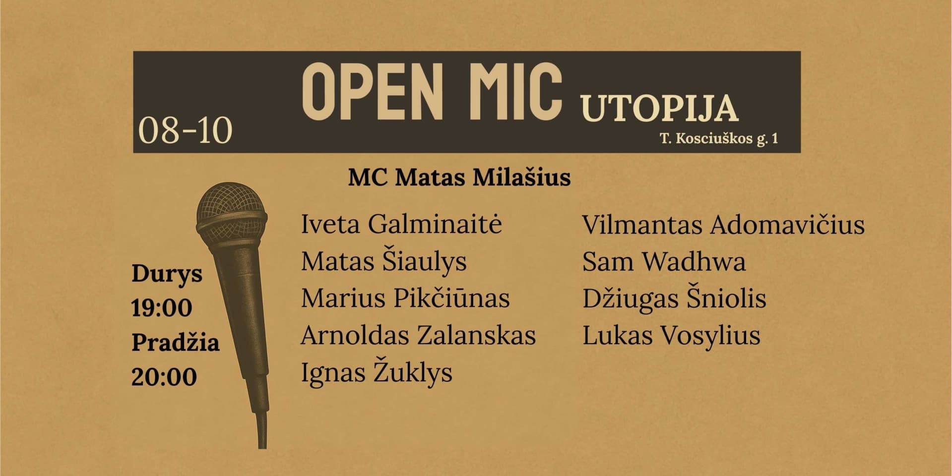 UTOPIJA Open mic Vilnius